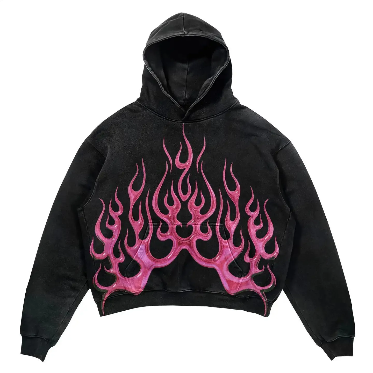 Harajuku Flame Print Oversized Hoodie For Women And Men Gothic Y2K Streetwear Oversized Sweatshirt Men With Gothic Style 240819 From Leonorastore Vendor 29.61 DHgate.Com