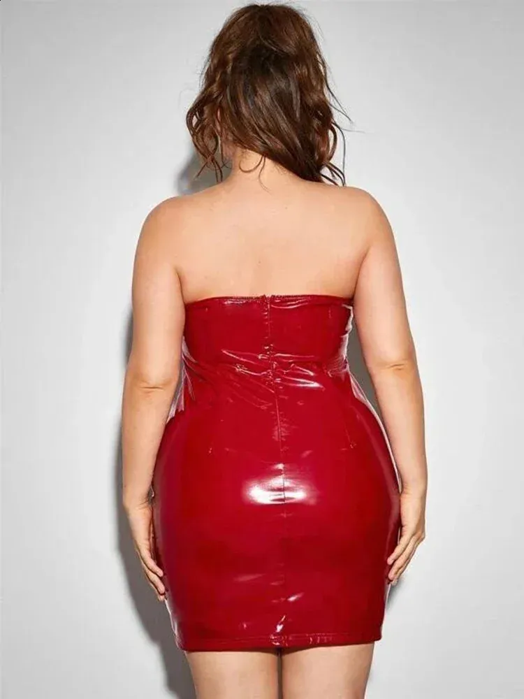 red latex bodycon dress Hollywood Latex Mini Dress Red