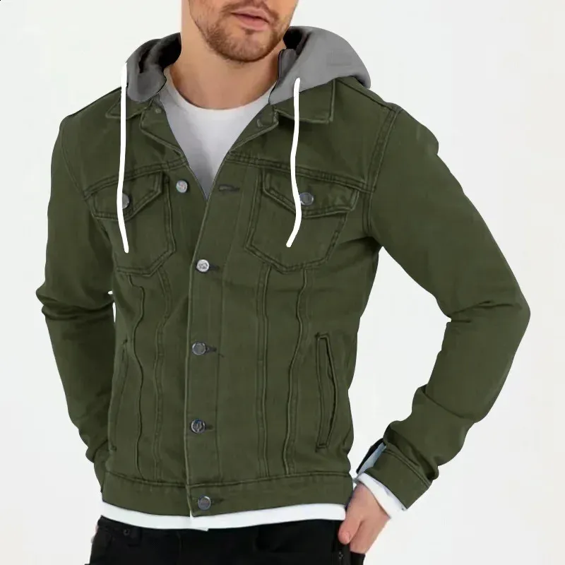 Men's Slim Fit Hooded Denim denim jacket - Autumn