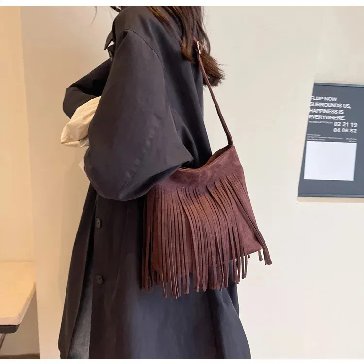 Diesel Shoulder Bag Archive Metal Logo Studs Fringe Half