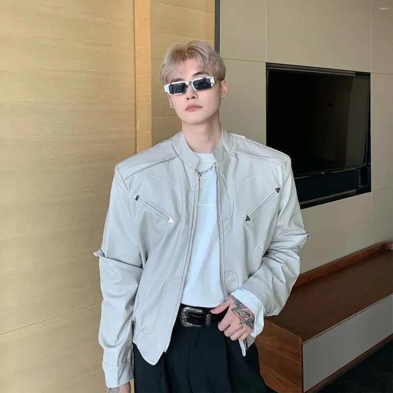 Cropped fitted leather jacket online