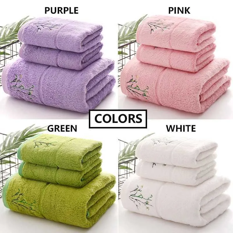 Embroidered Bamboo Fiber Towel Set For Adult High Quality Solid Color Super Absorbent Bath Towel Home Bath Towels Hand Towels M240820 From 9 12 DHgate