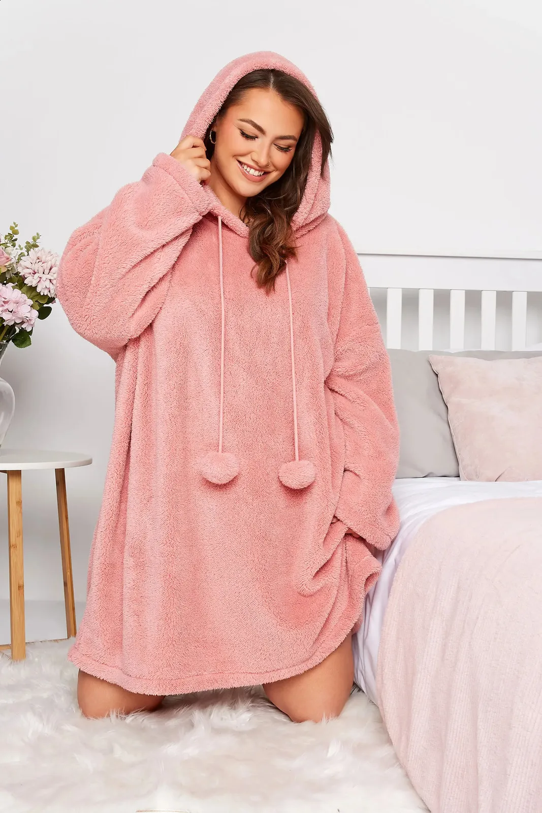 Plus Size Teddy Hoodie Dress Women Long Sleeve Velvet Floor-Length Flare  Sleeve 6XL 7XL Winter from Dhgate Plus size Dresses - price 82.52