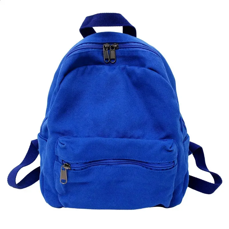 Vintage Canvas Canvas Backpack Women Simple Unisex Bag For Teenage Boys And Girls Solid Color Mini Rucksack 240820 From Visiblestore 23.84 DHgate.Com