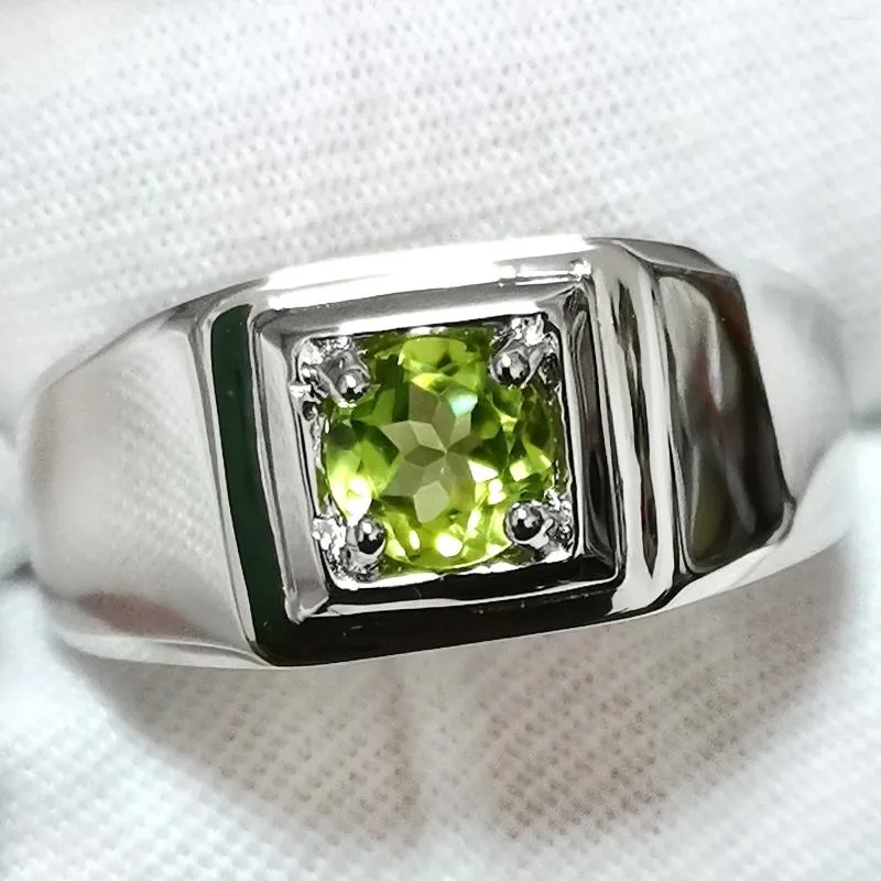Ice Gems Simulated Peridot Halo Ring - Rose Gold Flashed Sterling Silver, Cubic Zirconia, Size 6