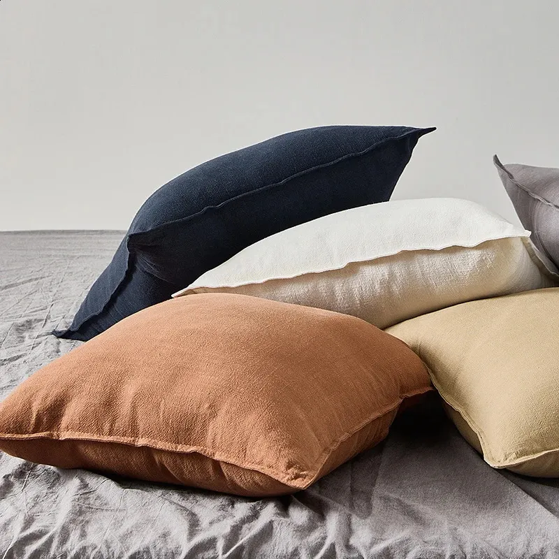 Cotton Linen Solid Color Brown Linen Pillow For Sofa Bed And Chair Washable And Core Free Home Decor 240820 From Anylustore 10.53 DHgate.Com