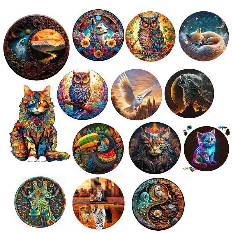 Animal Wooden Puzzle 3D - Jigsaw for Adults & Kids - Unique Shapes ...