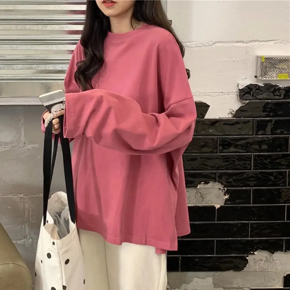 憧れ Oversized Fashion Korean Long for shirt t with shirt Sleeve Clothing