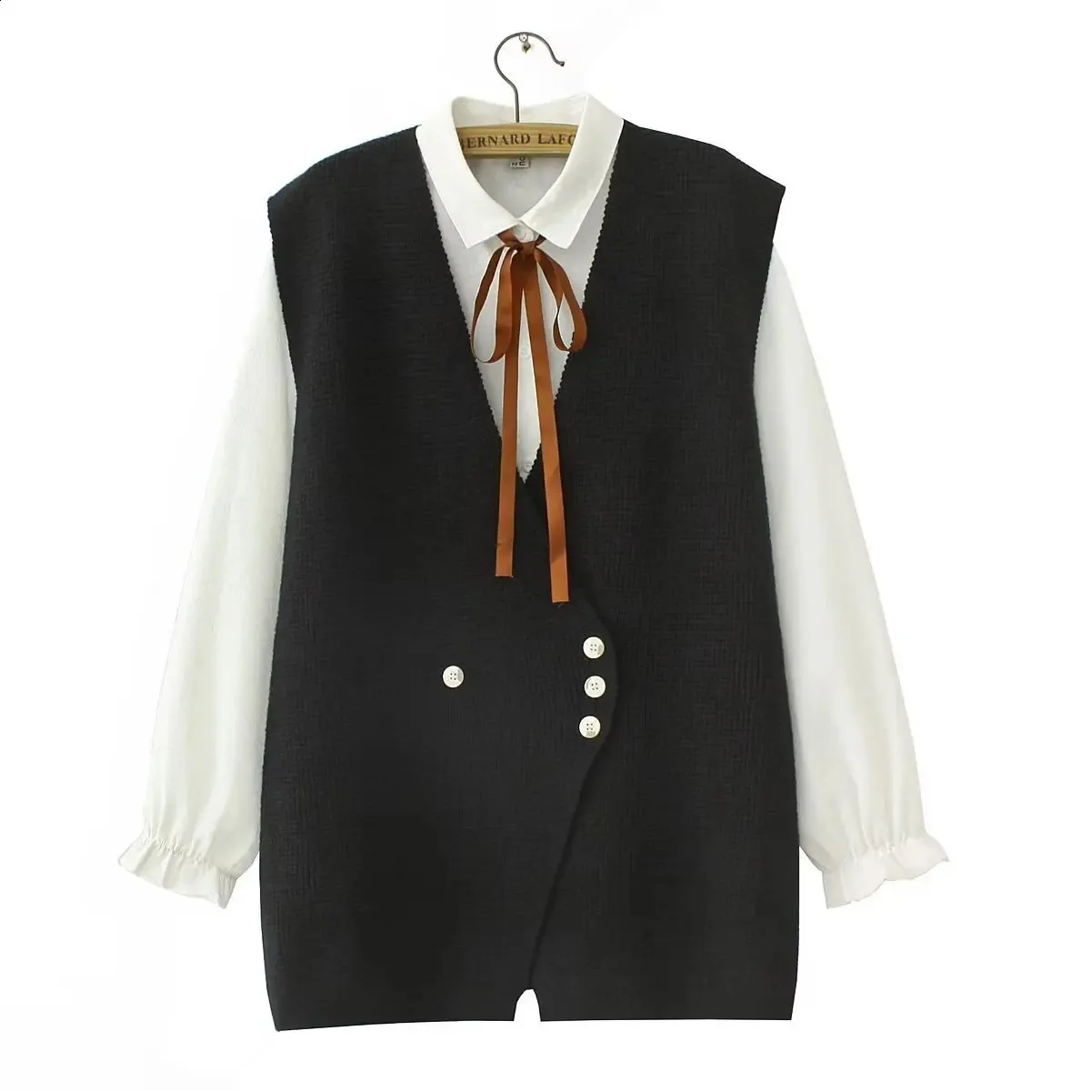 Knitted Vest Jumper Shirt Top Plus Size Plus Size Old Money