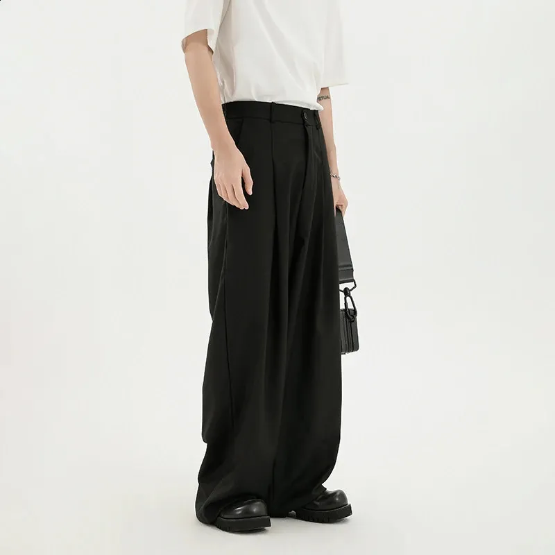 oversize dress pants men Modern High-Waisted Bk Tusers with Belt and Metallic