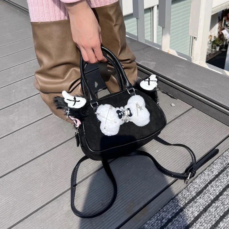 Cute Cat Top Handle Bag Gothic Kawaii Crossbody Purses for Women