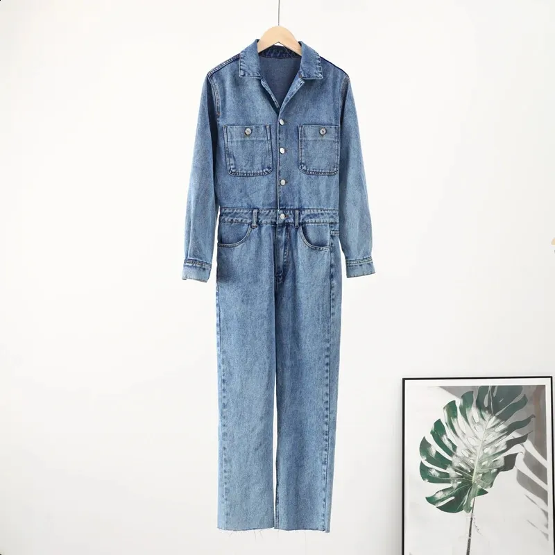 Y2K Women's Denim denim jumpsuit - Elegant Long Sleeve Y2K Women's Denim denim jumpsuit - Elegant Long Sleeve