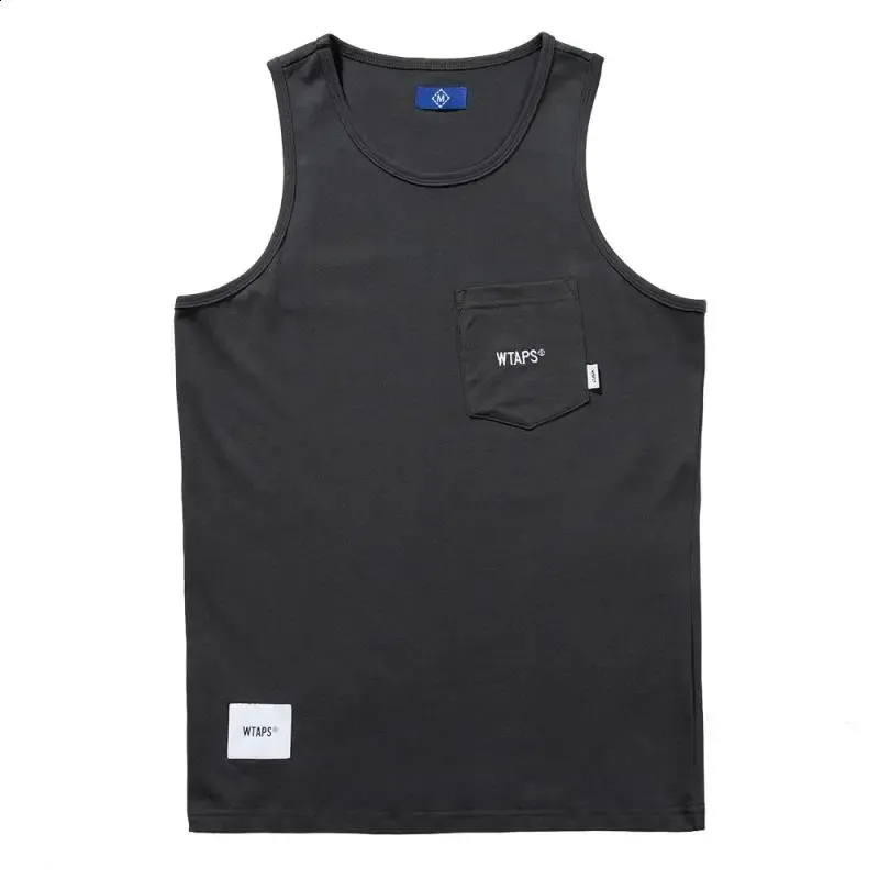 Embroidered Pocket Tank Top for Summer - Unisex Sleeveless Tee