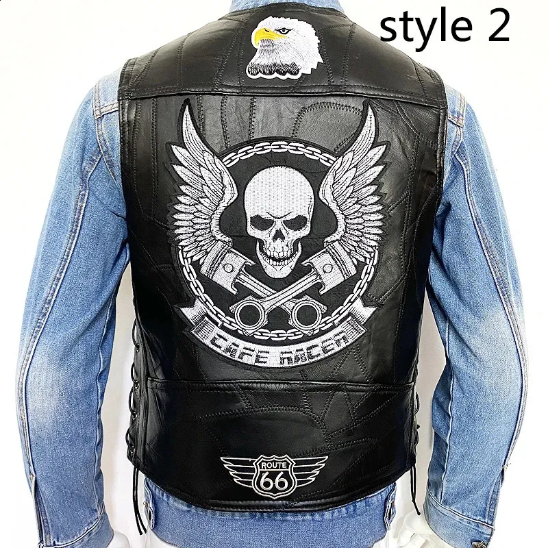 DHgate.com:Embroidered Leather Biker Vest: Single-Breasted DHgate.com:Embroidered Leather Biker Vest: Single-Breasted