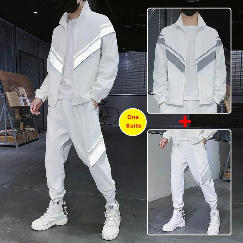 Reflective jogging suit sale