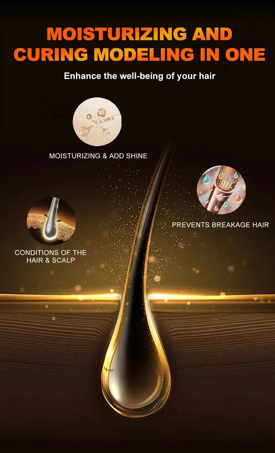 Powerful 360° Pomade aloe vera gel with Brush for Natural