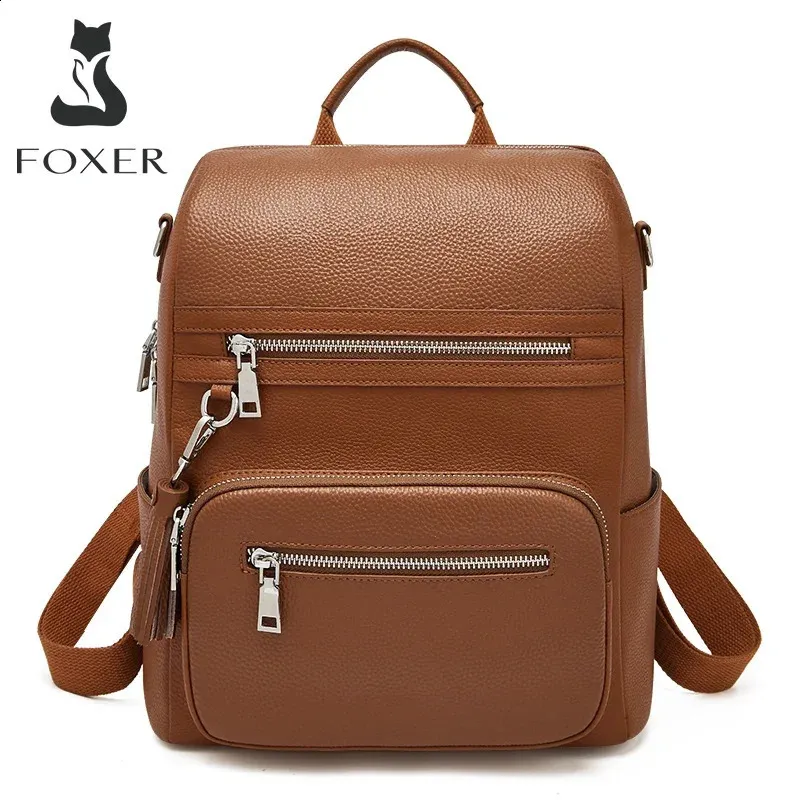 FOXER Leather Backpack For Girls And Women Large Capacity School Leather Travel Backpack With Soft Shoulder Strap From Jiao05 57.36 DHgate.Com