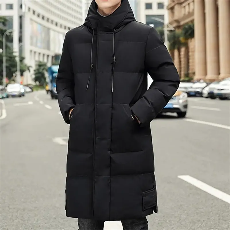 Hooded Parka Jacket Mens Mid Length Thickened Winter Coat, Down