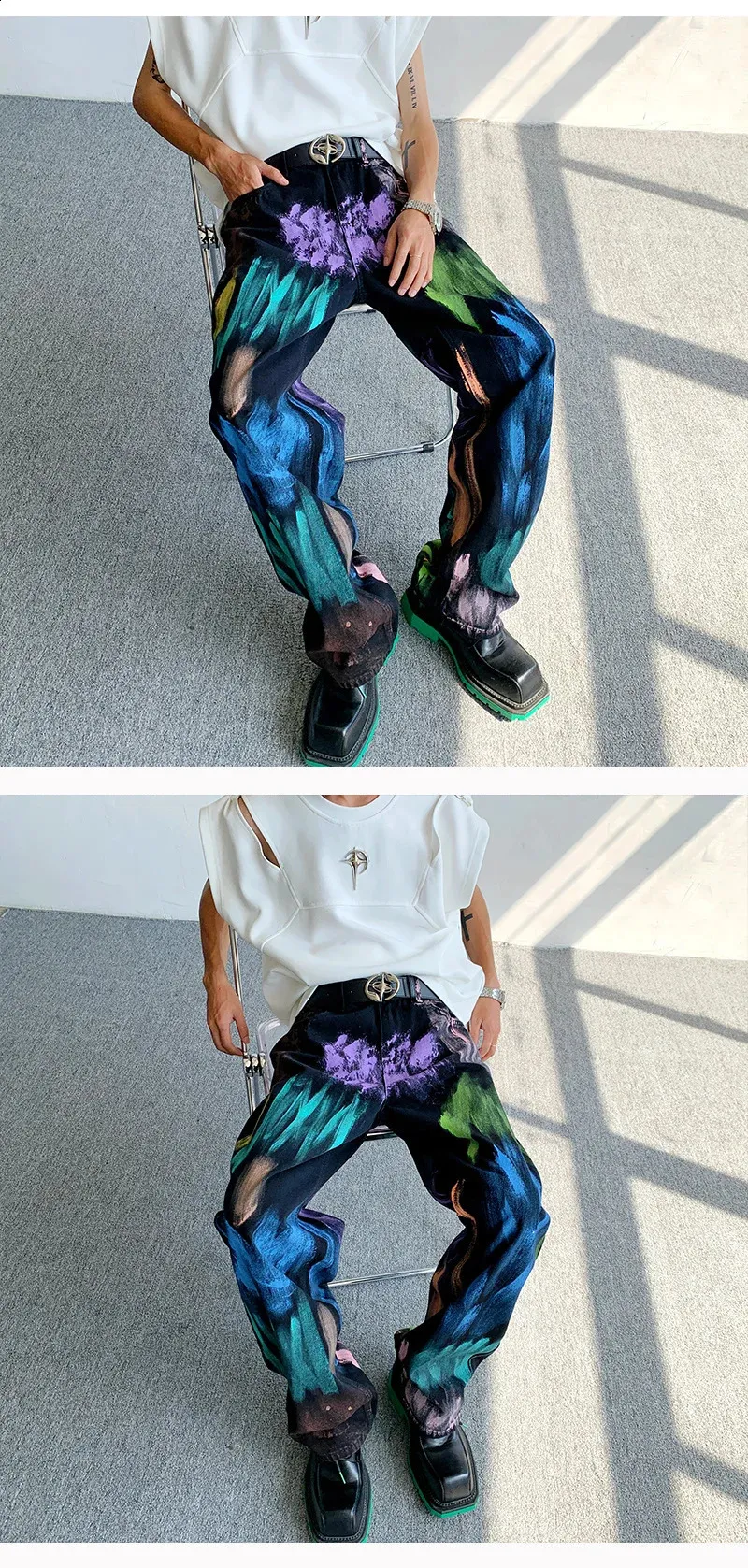 オーラリー ハードツイストデニム HAND PAINTED PANTS 25 Hand