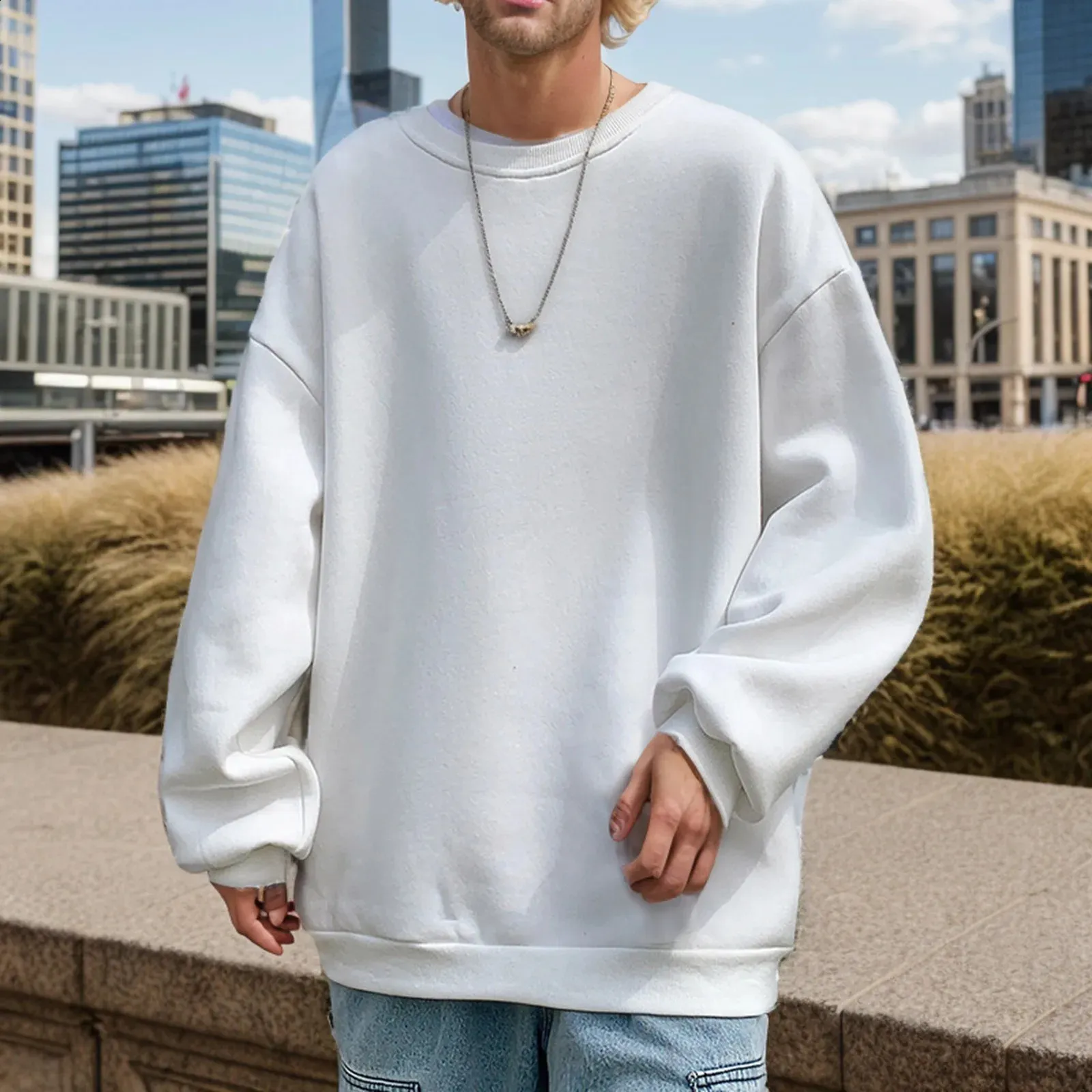 DHgate.com:Oversized Mens Sweater - Cozy Crewneck Pullover DHgate.com:Oversized Mens Sweater - Cozy Crewneck Pullover