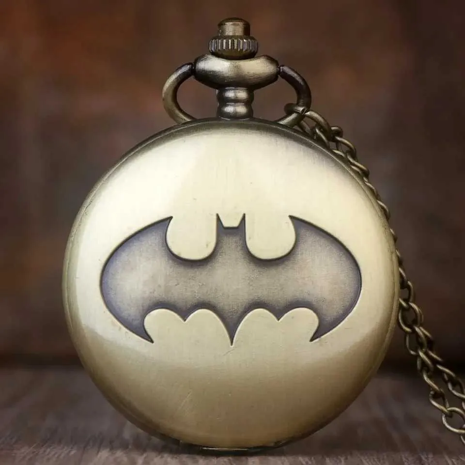 DHgate Unique 3D Retro Bronze Steampunk Bat Quartz Pocket Watch Necklace for Boys Watches