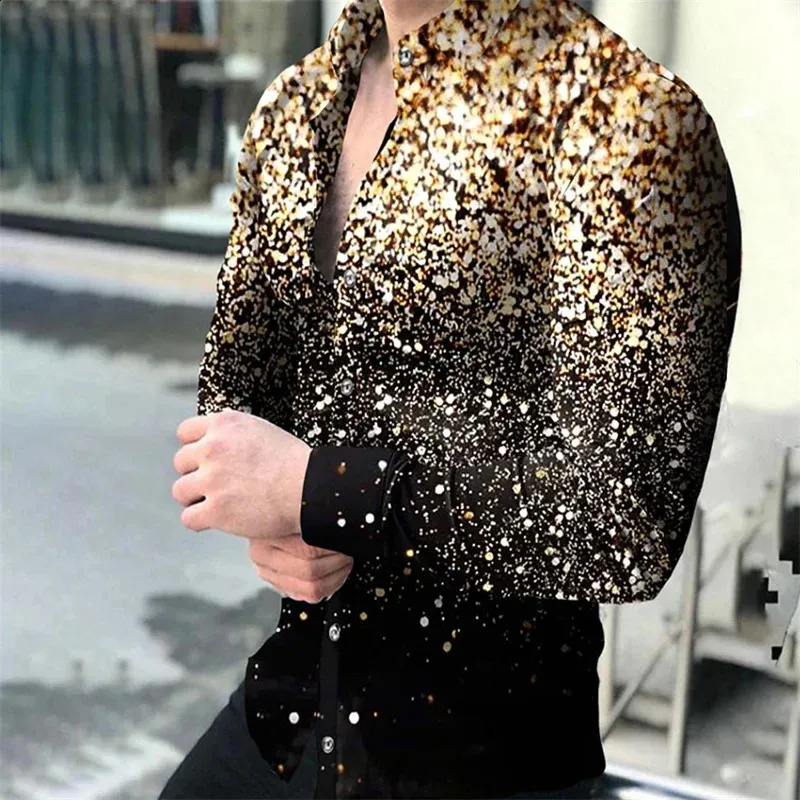 gold colored men's dress shirts Men's Regular Fit Shiny Satin Dress Shirt, Tie & Pocket Square Set in Gold 20½ 35/36 / Gold main image 0