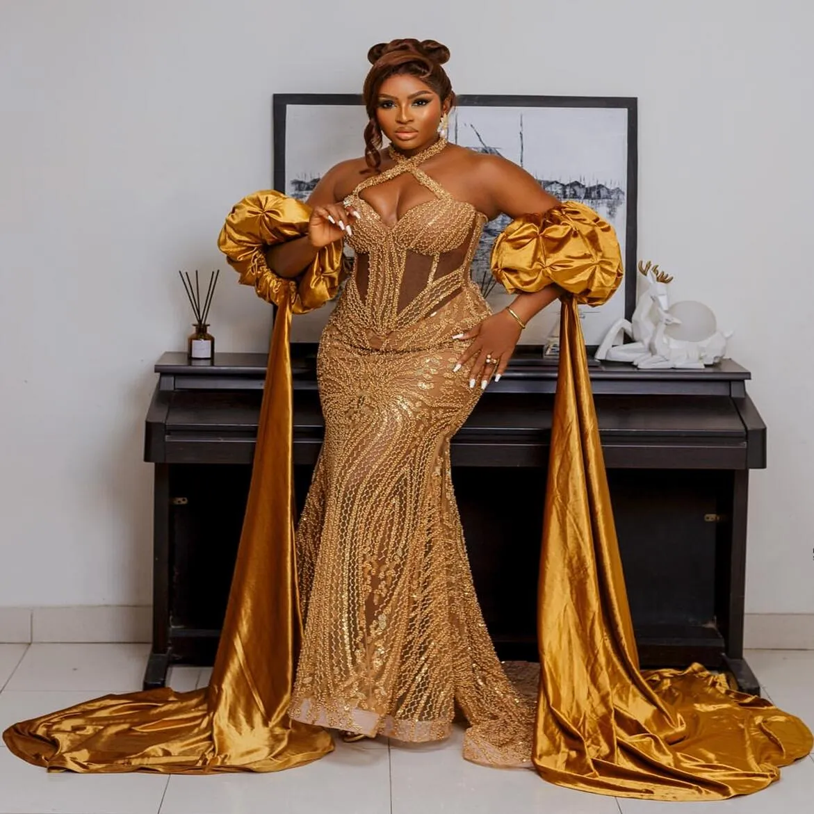Gold Mermaid Sequin Prom Dress - Elegant Halter Evening Gown, Perfect for  Special Occasions! Shop Now! Best Seller! from Dhgate Prom Dresses - price  318.6