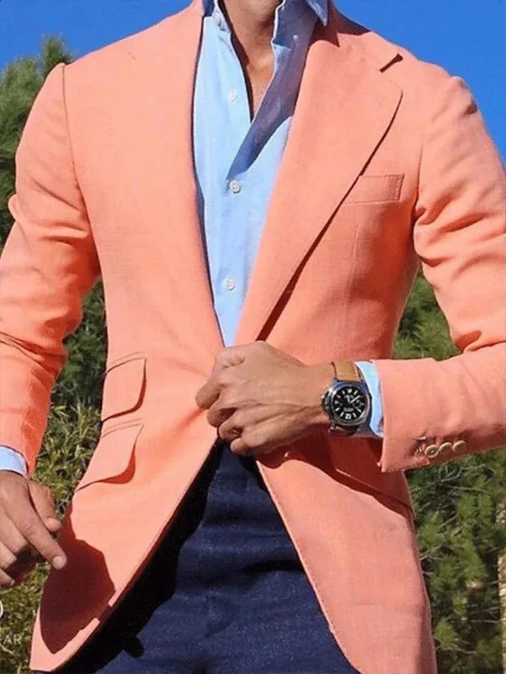 Men's Blue Double-Breasted Business Suit with Pocket Watch and Sun Hat Men's Blue Double-Breasted Business Suit with Pocket Watch and Sun Hat