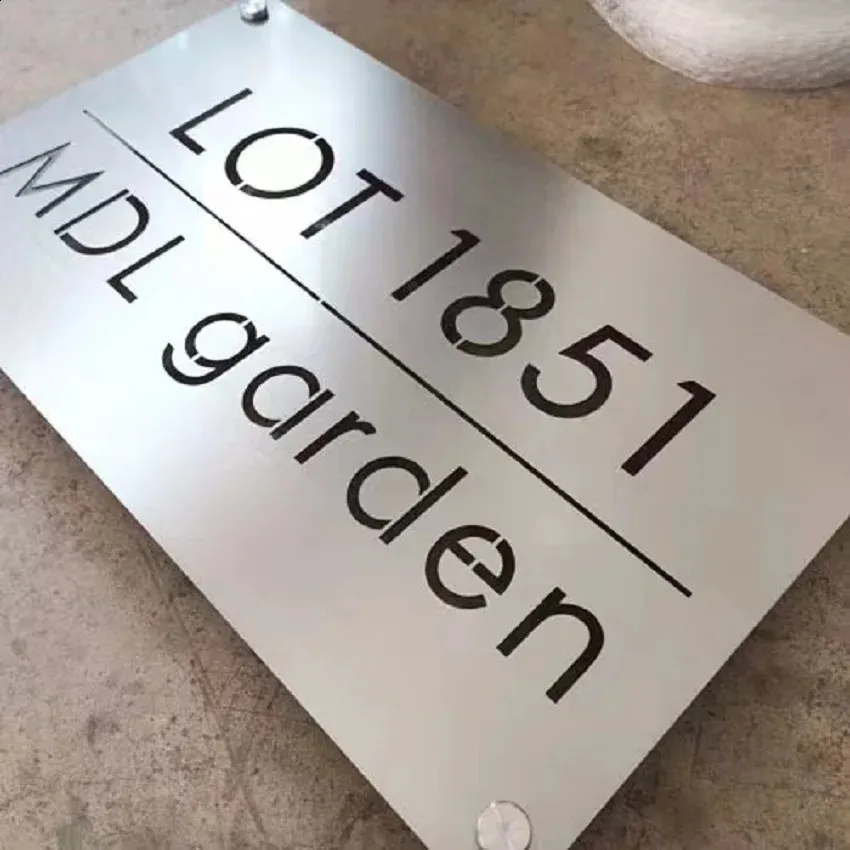 Address Board 20cm/30cm Stainless Steel Door Plates Hollow House Numbers Custom Signs ...