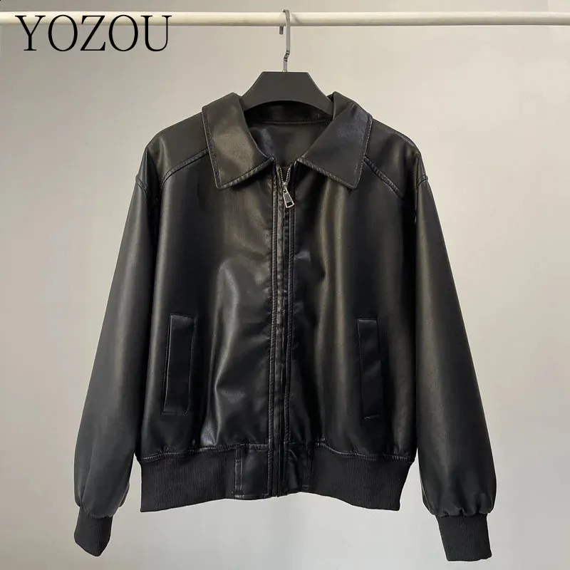 ★韓国人気★MIAE★風流 Autumn leather jacket DHgate.com:Oversized Faux Leather Biker Jacket: Vintage