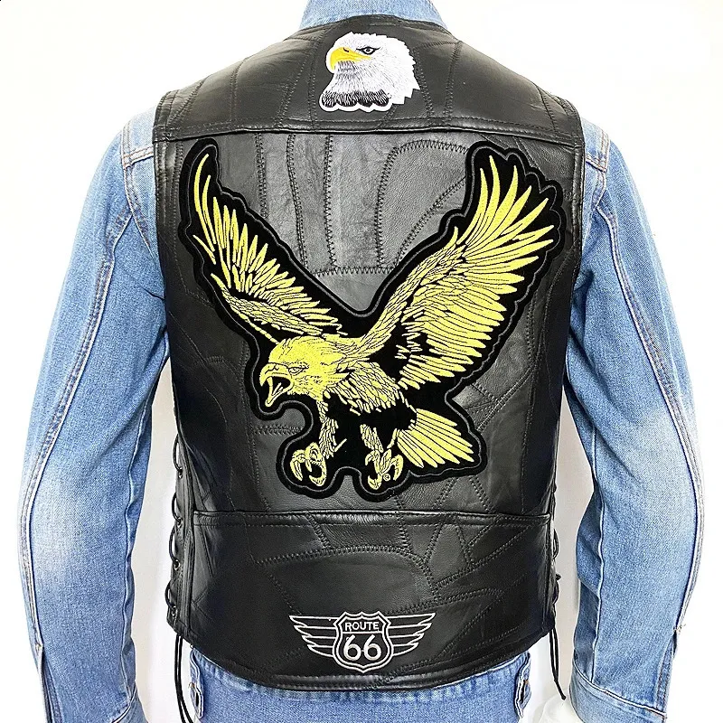 DHgate.com:Embroidered Leather Biker Vest: Single-Breasted DHgate.com:Embroidered Leather Biker Vest: Single-Breasted