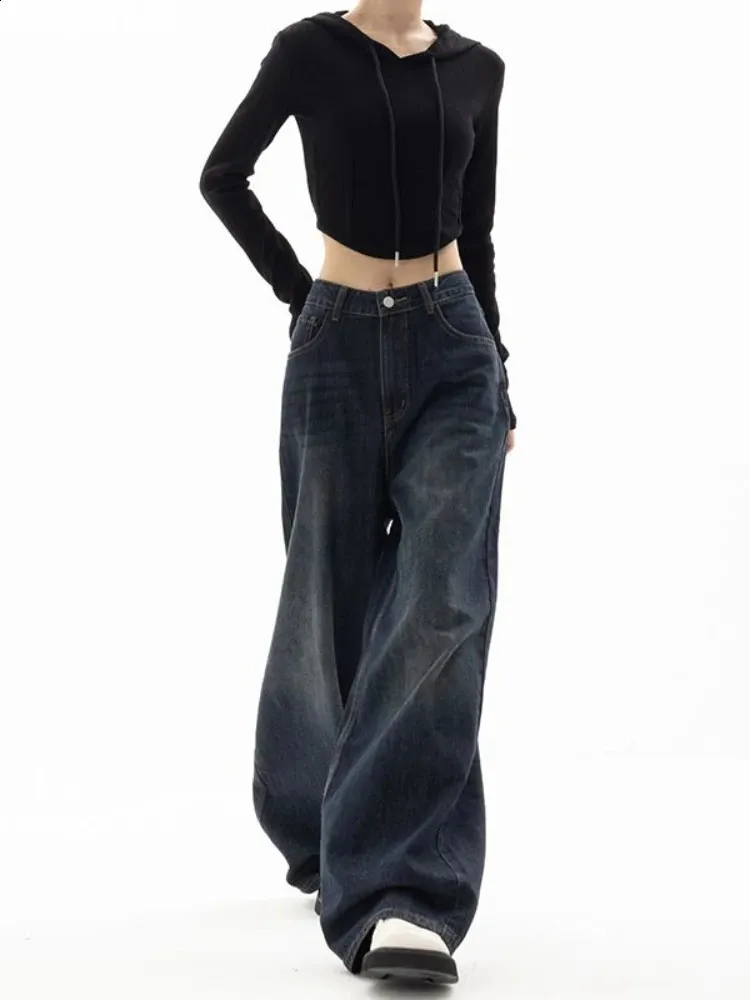 Vintage Wide Leg Denim Pants: High Waist, Baggy Shop Now for