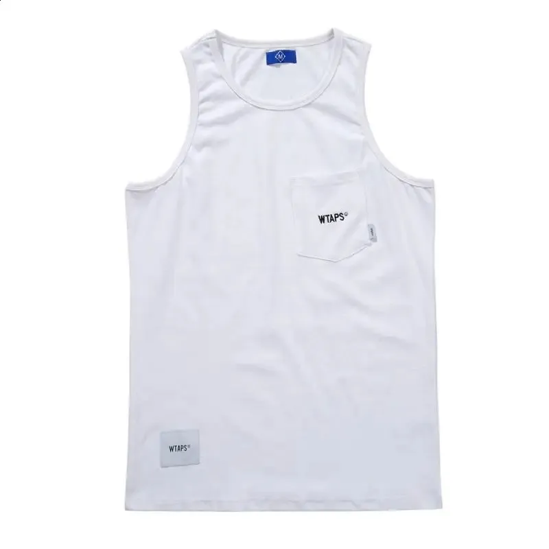 Embroidered Pocket Tank Top for Summer - Unisex Sleeveless Tee