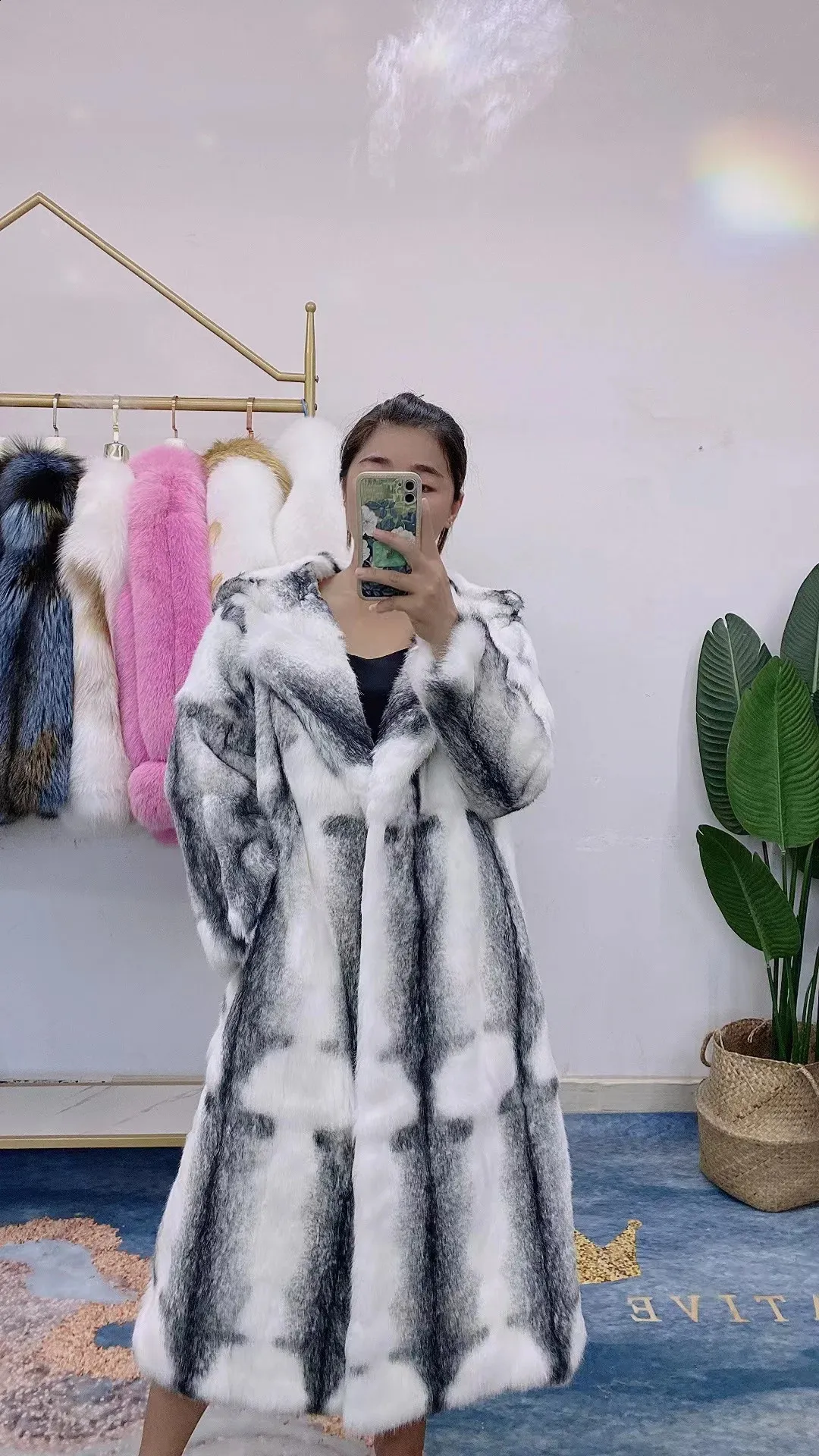 Rabbit Fur Coat Womens Real Fur Coats, Natural Rex Rabbit Fur