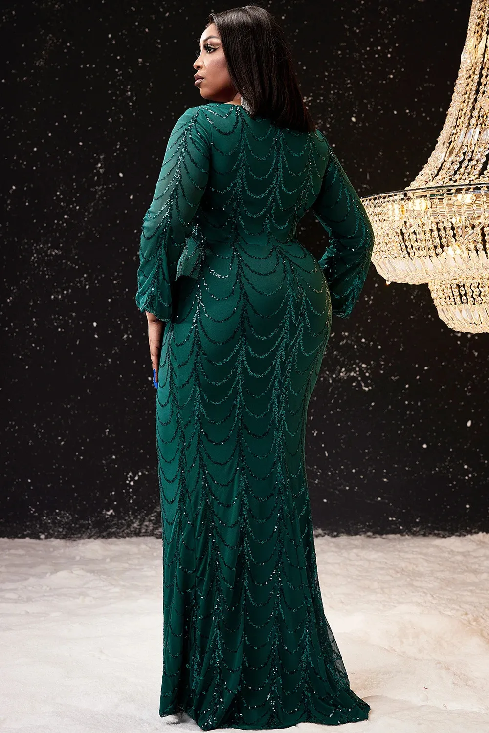 Womens Elegant Plus Size Evening Dress Green Round... From 35,77  | DHgate
