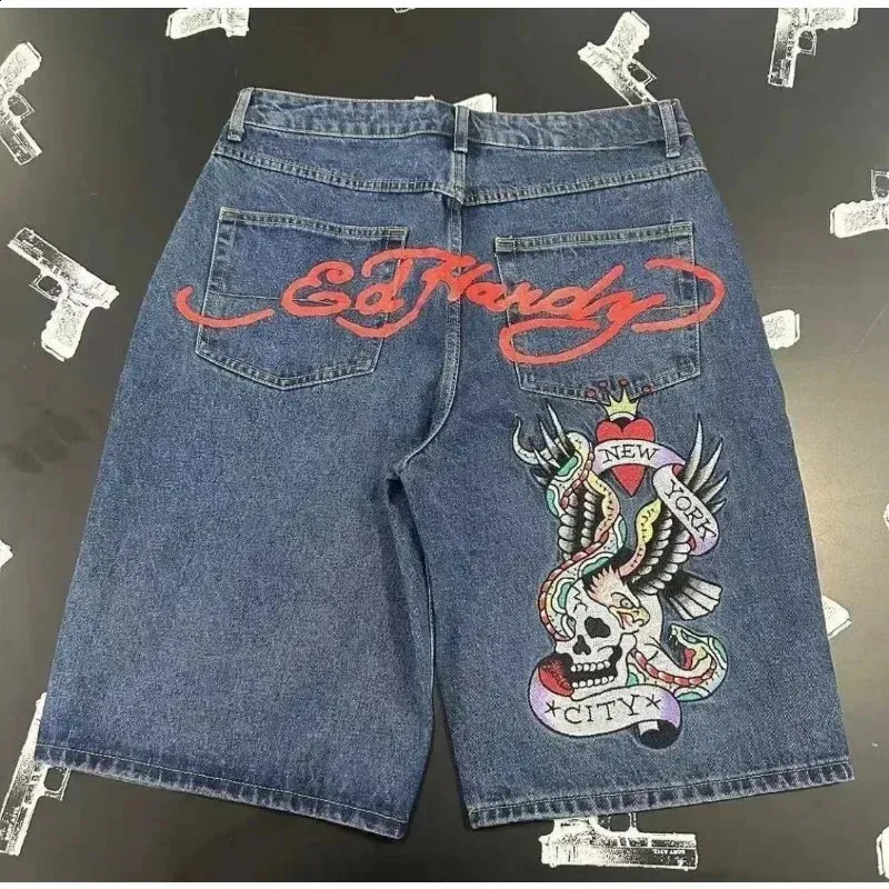 grunge race-up skull short pants y2k レディース