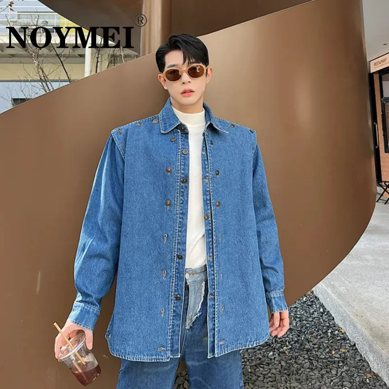 Premium Quality Button Denim Shirt Korean Design, All-Match Men's Top for  Autumn Shop Now!