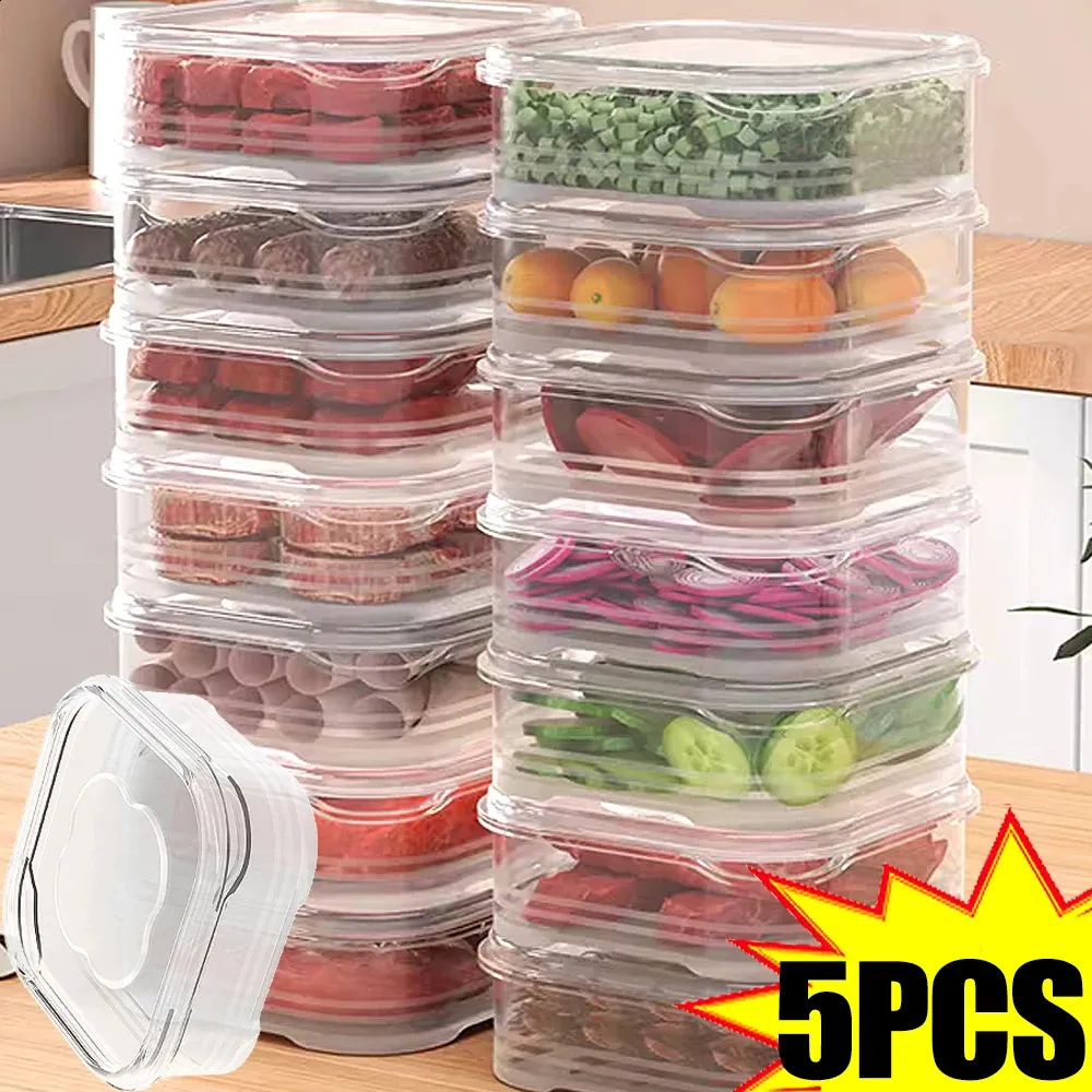 Ronanemon Juego De 3 Recipientes De Almacenamiento De Alimentos Para Refrigerador Con Tapas Con Colador, Recipientes De Almacenamiento De Frutas Y Verduras Que Mantienen Frutas, Verduras, Bayas, Carne