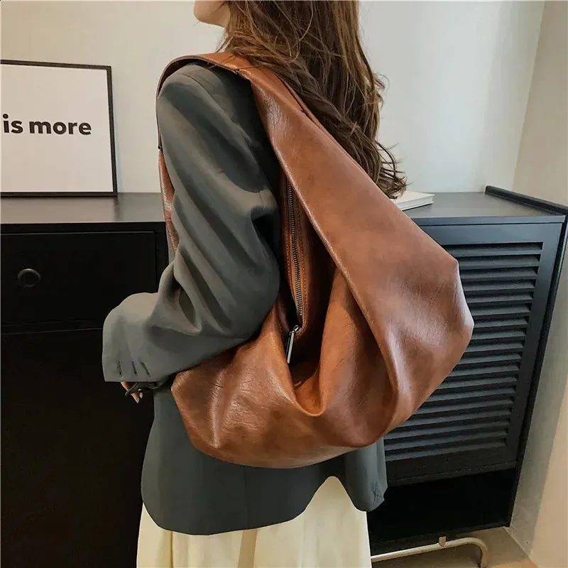 Large leather hobo bag sale
