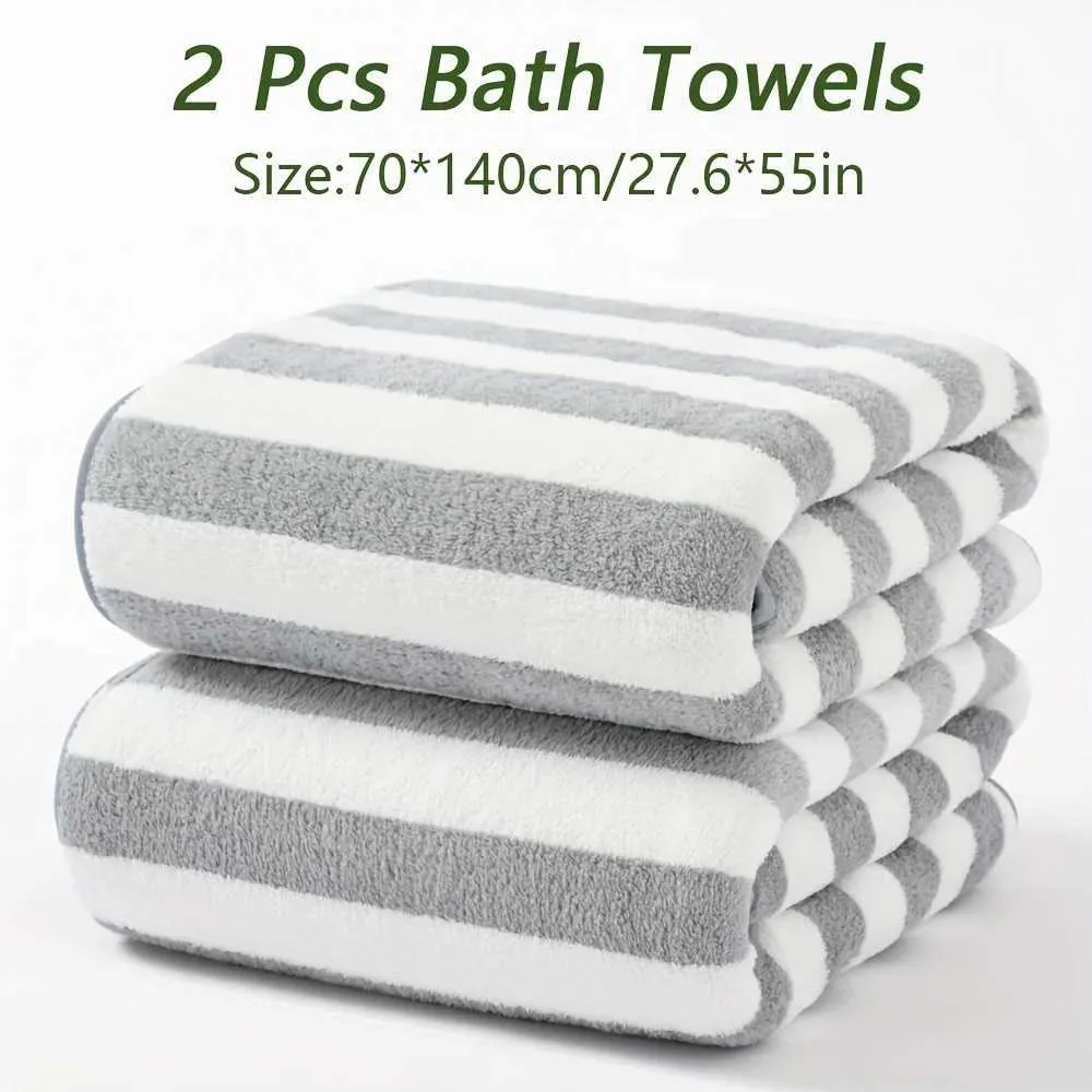 2-Pack: Large Microfiber Bath Towels Absorbent, Quick-Drying