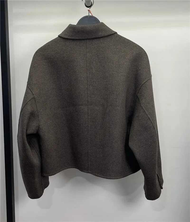 Woolen Short Jacket: Double Faced Wool Blend Womens Short