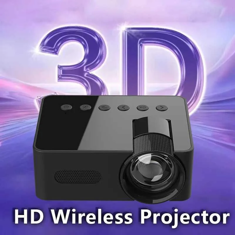 Mini portable YT100 LED outdoor wireless HD 1080P mobile projector childrens ultra transparent projector smartphone project B240821