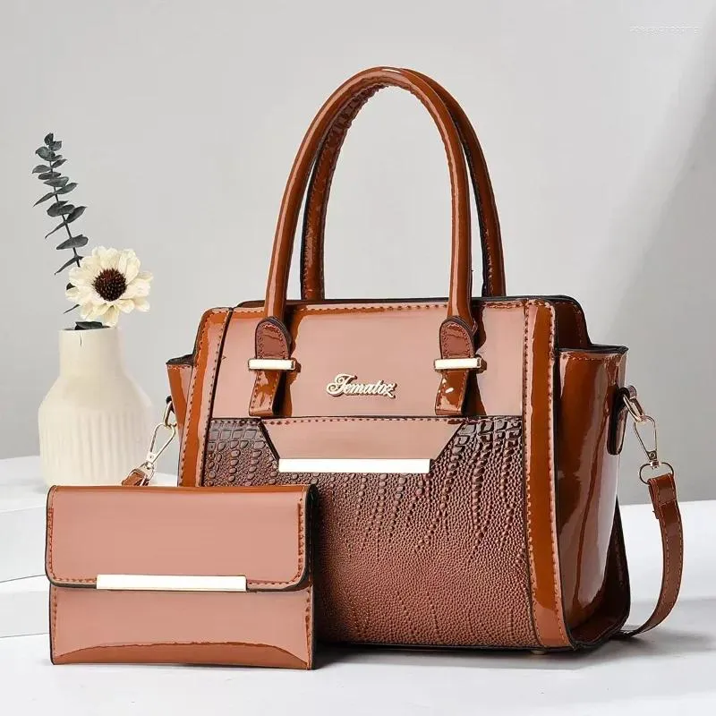 Bag Two Piece Set Women s 2024 Fashion Female Handbag With Wallet Large Capacity European American Shoulder Crossbody