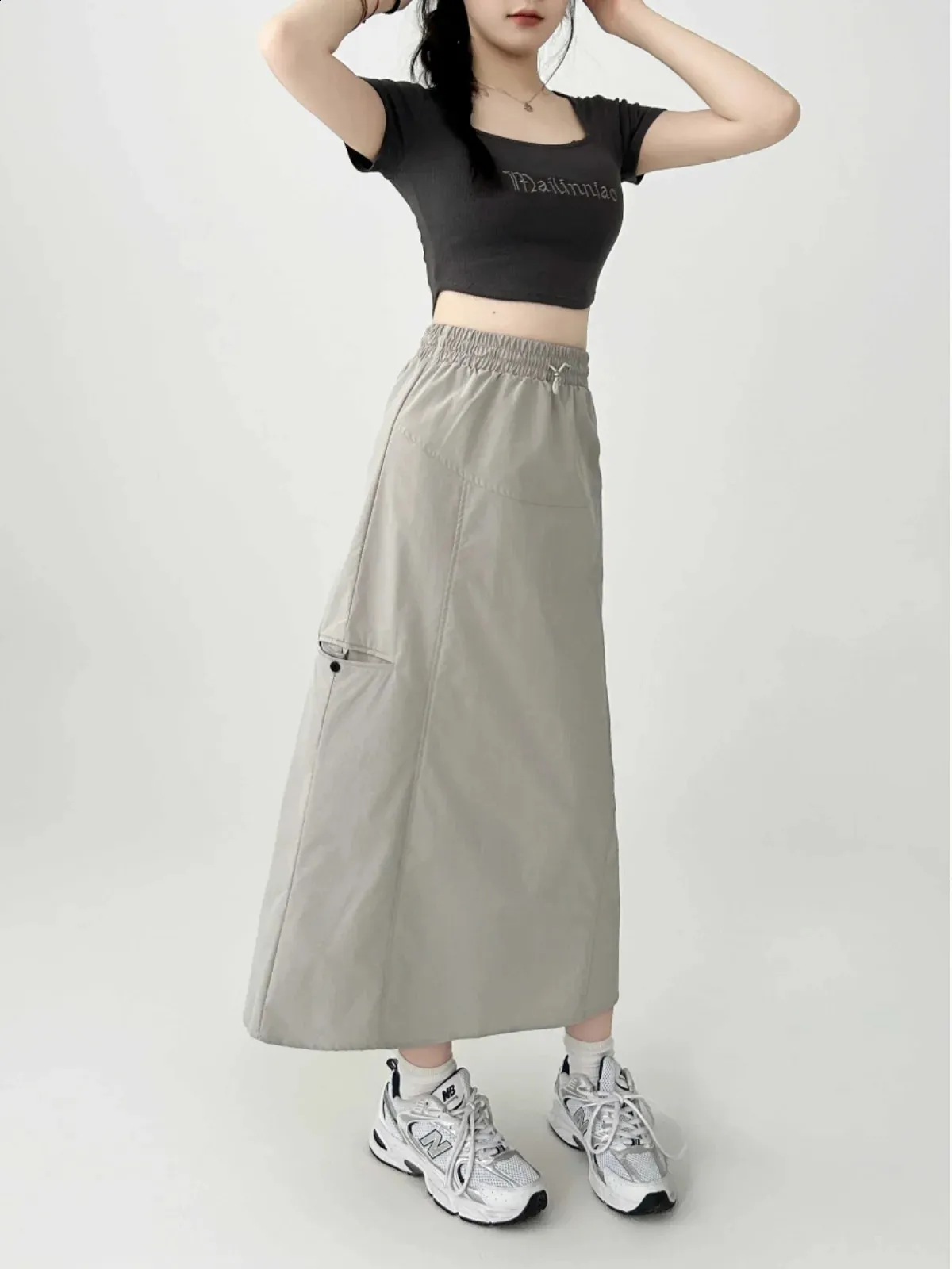 Midi Skirt A Line Skirt For Pear Shaped Two Piece Skirt Set Summer