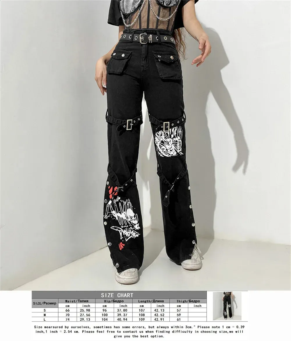 Cyberpunk Cargo Pants - Womens Baggy Hip Hop Trousers, Goblincore