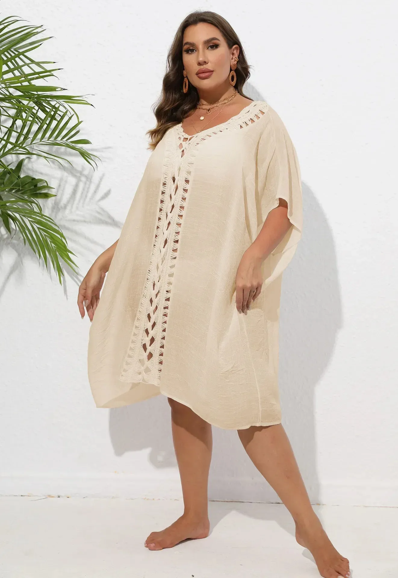 crochet beach dress plus size Rosetta Dress - Black main image 1