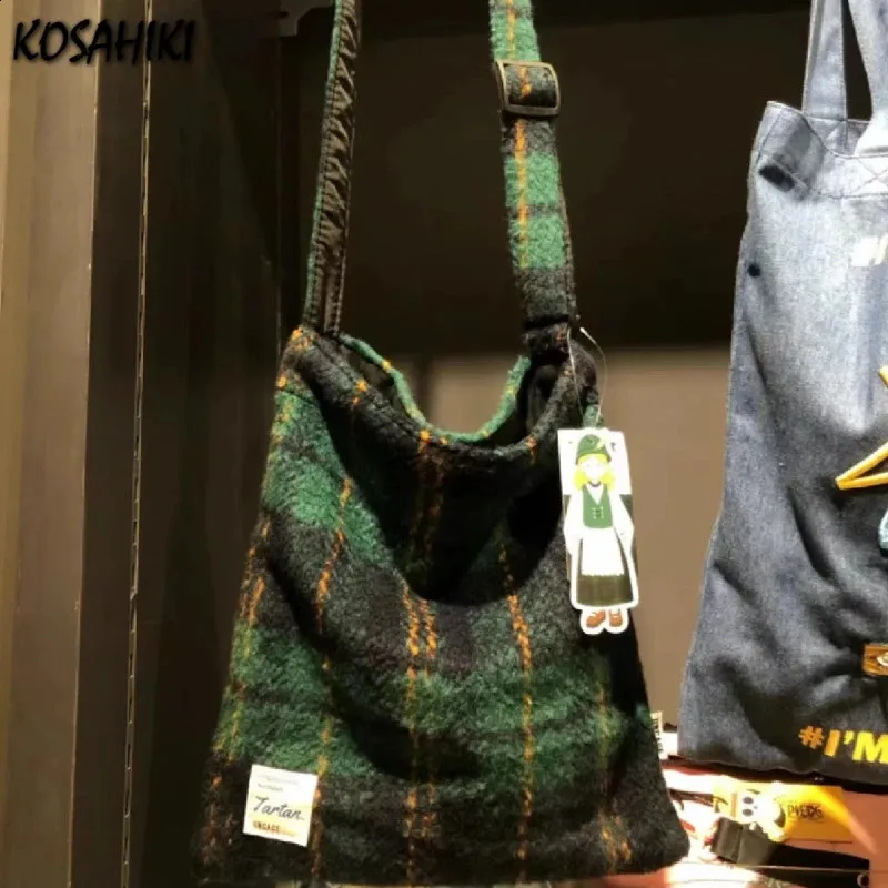 Plaid Handbags: Womens Trendy Shoulder Bag Y2k Aesthetic