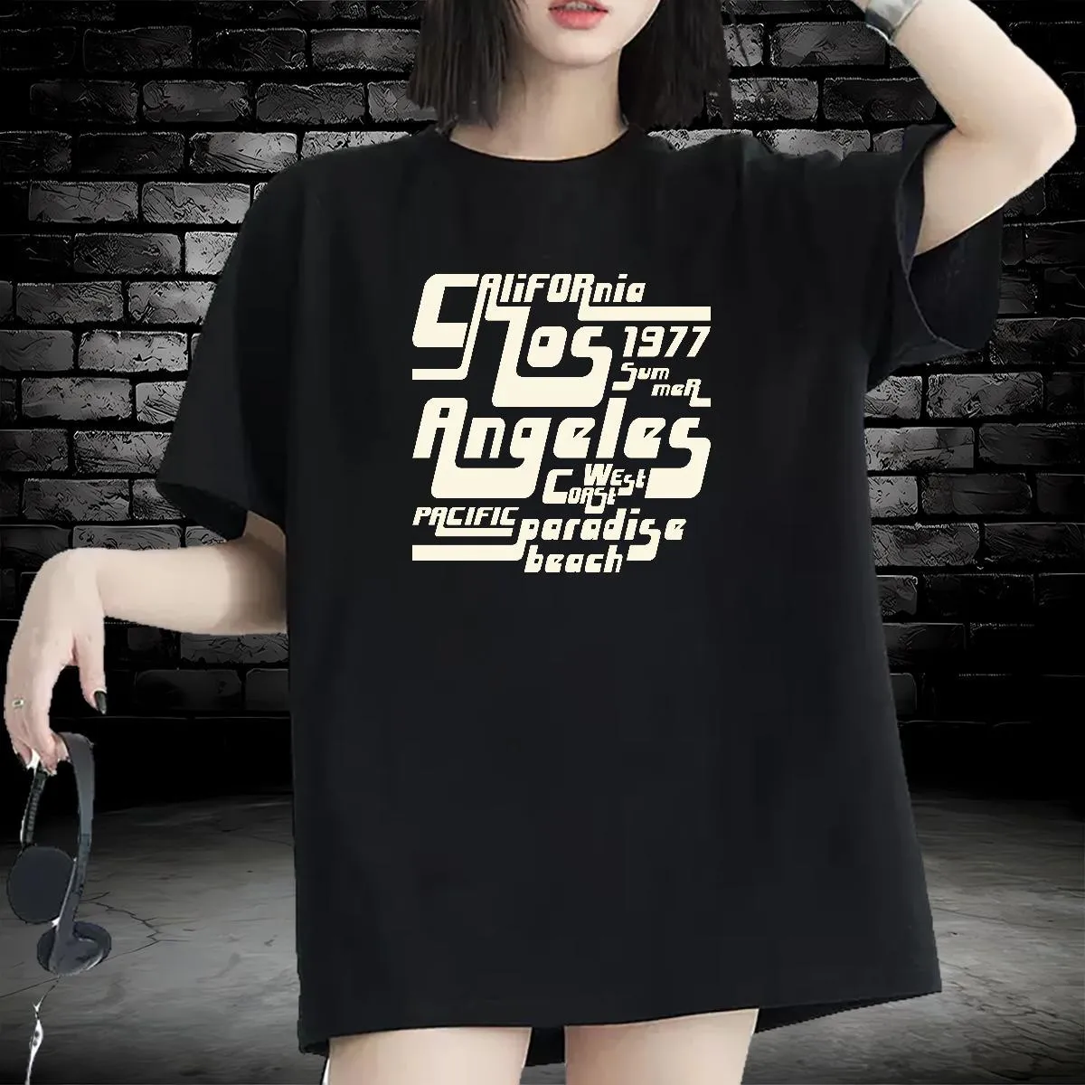 T-shirt Couple à Message – Col Rond, Manches Courtes – Tailles S à XL – Style Décontracté