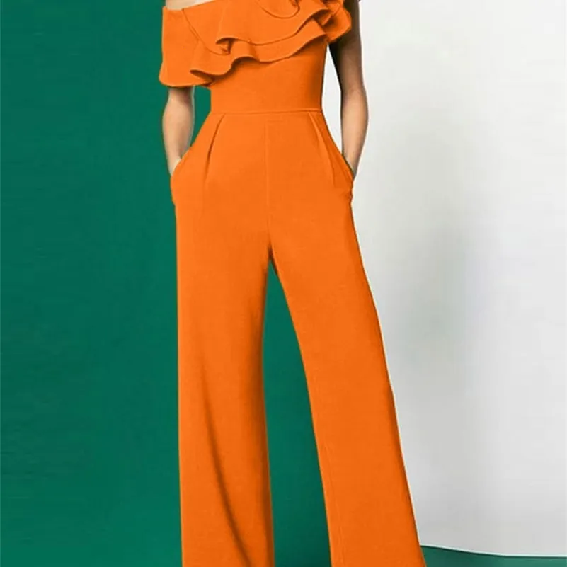 Womens Sexy Rompers Elegant Off Shoulder Jumpsuit: Solid Color