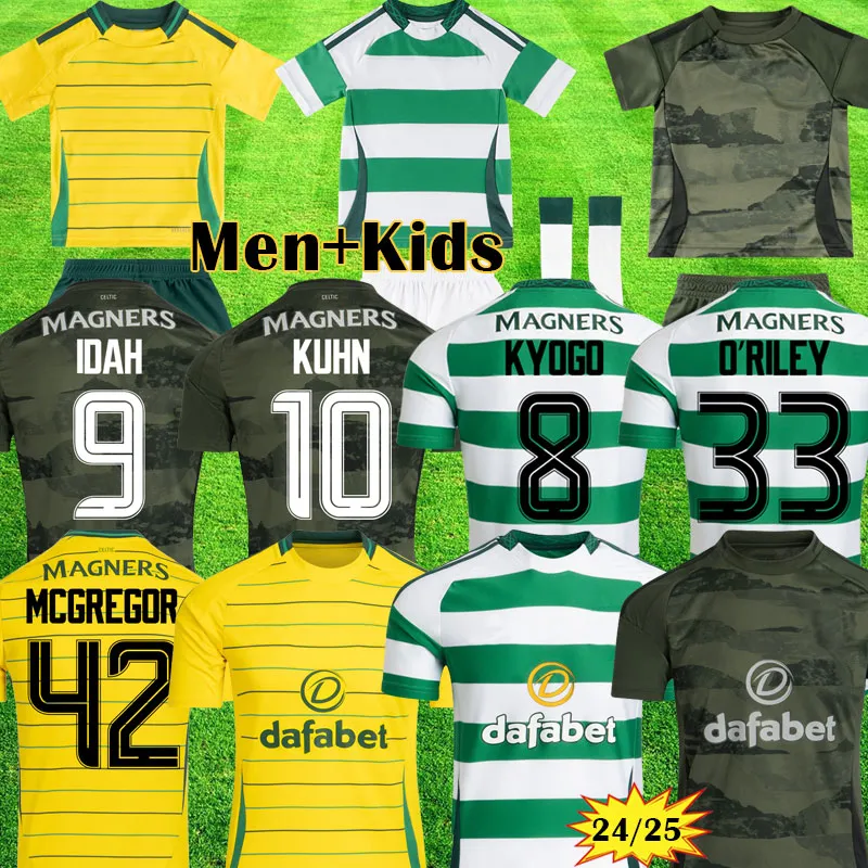 2024 2025 Celtic Soccer Jersey Kyogo Ajetiturnbull McGregor Forrest Idah Football Shirt Men Kits Kids